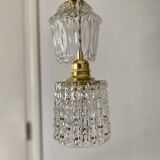Vintage triple globe pendant light in molded glass