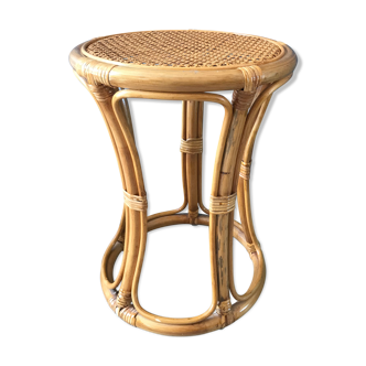 Rattan stool with caning