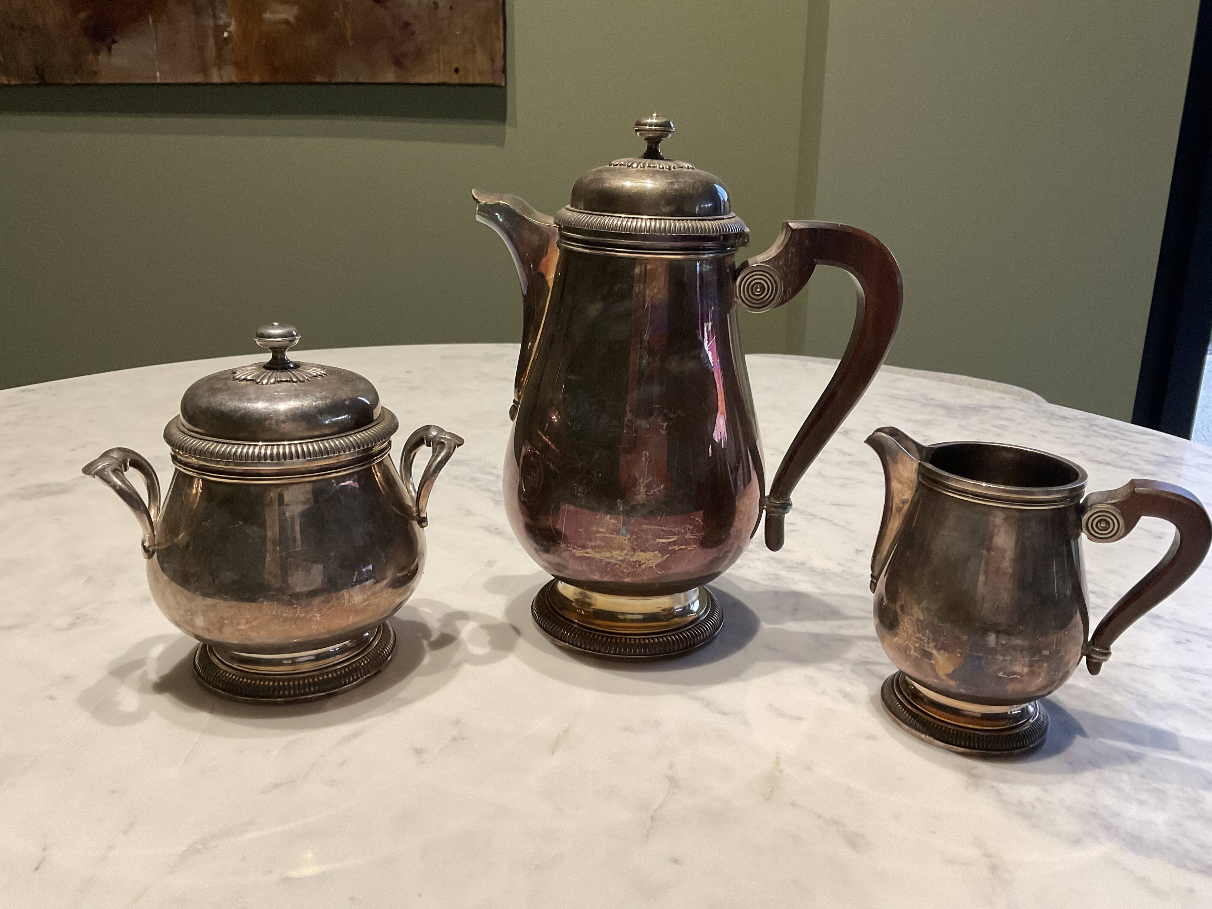 Coffee service 3 pieces. Christofle / Gallia. ART DECO