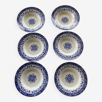 6 Jules Vieillard Bordeaux soup plates