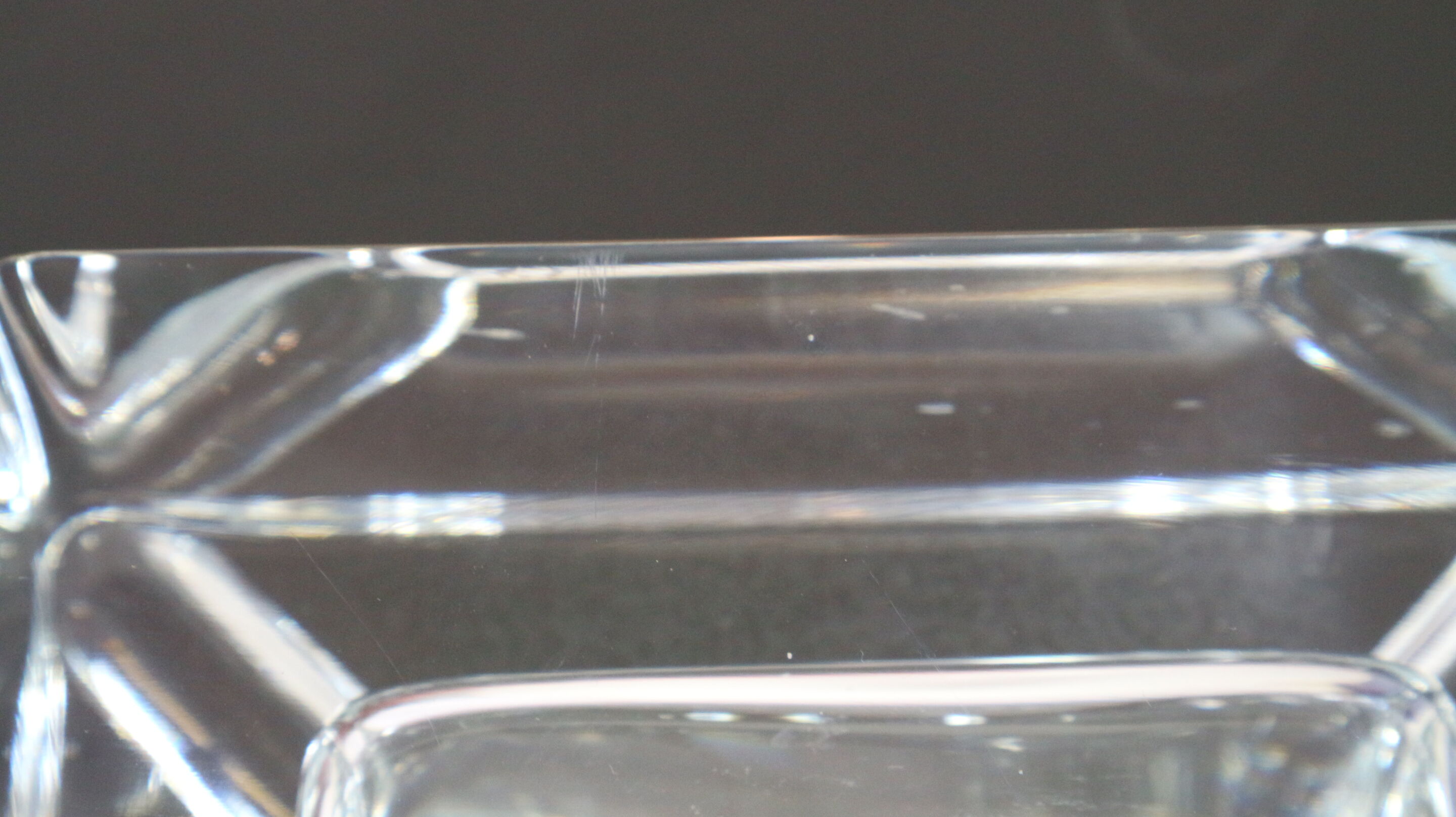 Cube/ Square shaped crystal ashtray Sevres France
