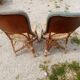 Pair of art deco garden chairs in patinated woven wicker