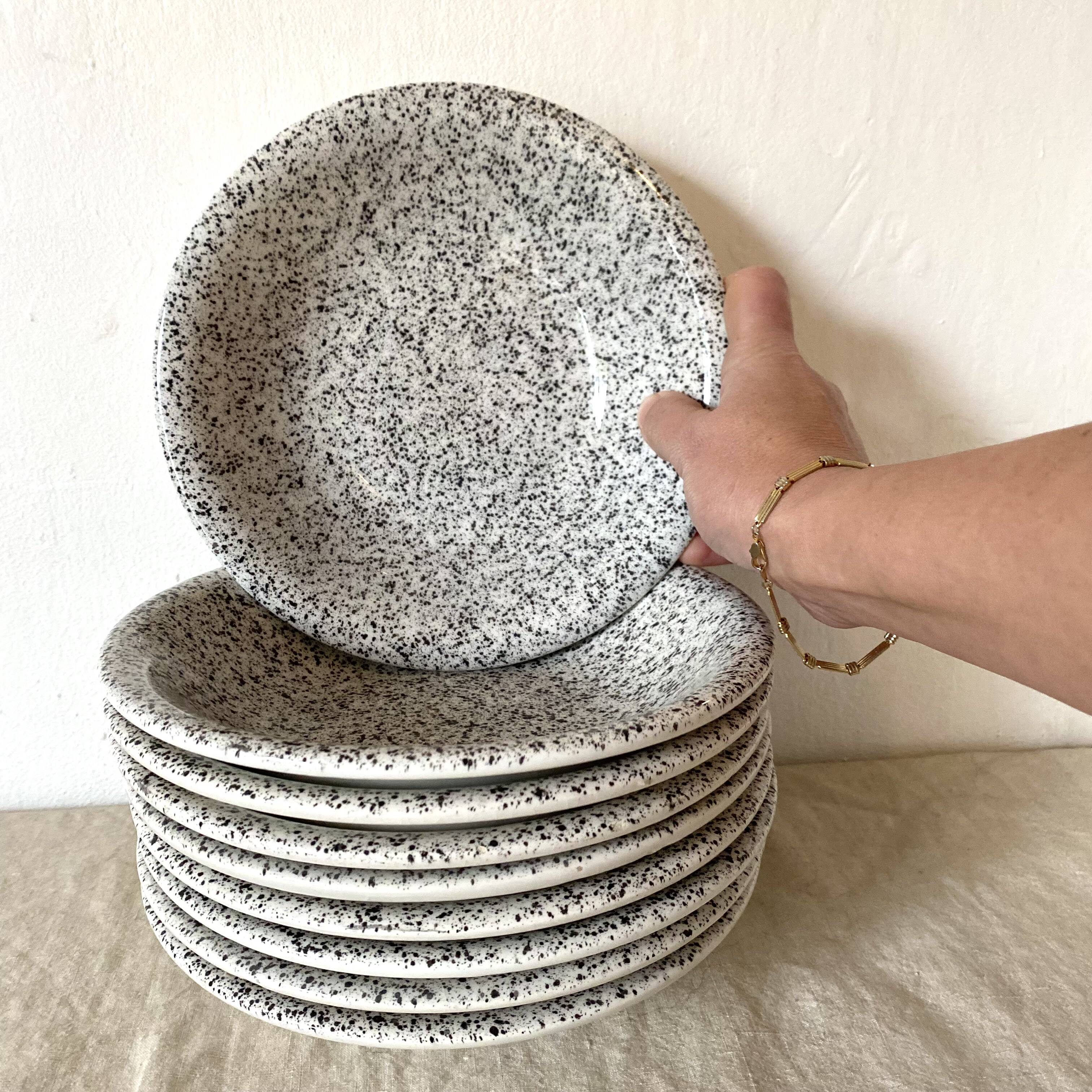 Black and white hollow plates 80s