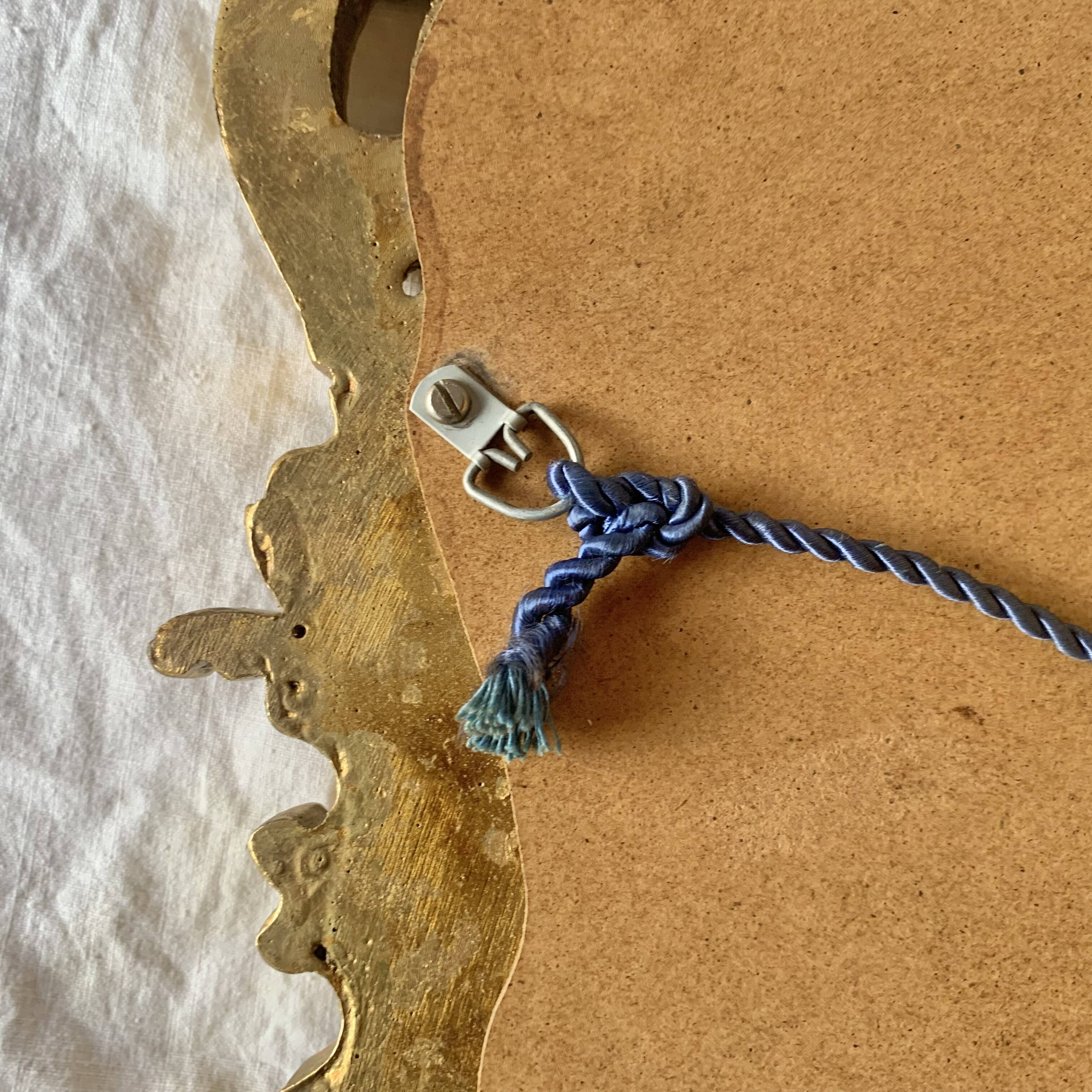 Old mirror in golden resin - 43 x 68 cm