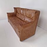 High Back Sofa By Gerard van den Berg for Montis in Cognac Leather, 1980's
