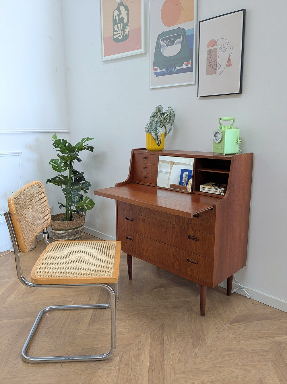 Vintage Scandinavian teak secretary
