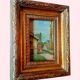 Painting signed hr. greitz? – oil on panel – view of a village