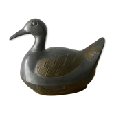 Boîte canard étain et laiton