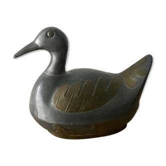 Boîte canard étain et laiton