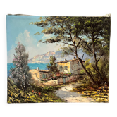 Villa au bord de mer à Ramatuelle, huile sur toile signée Picard 1926