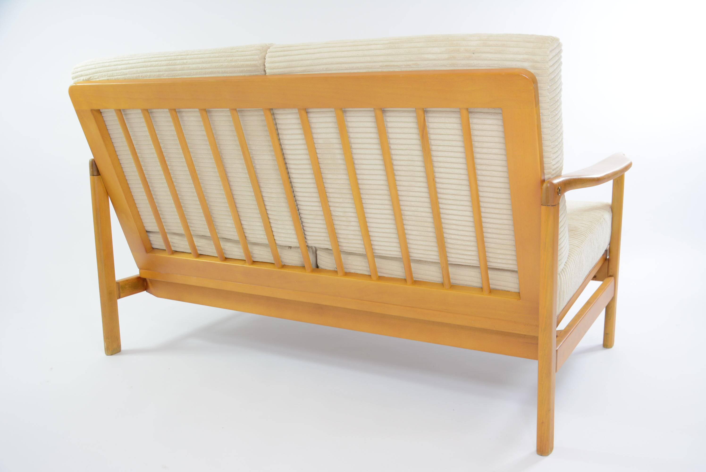 Cream corduroy 2-seater bench seat