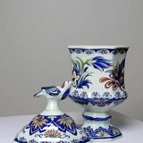 Small pot on foot with lid Vieux Rhodes, Boch Belgium, vintage