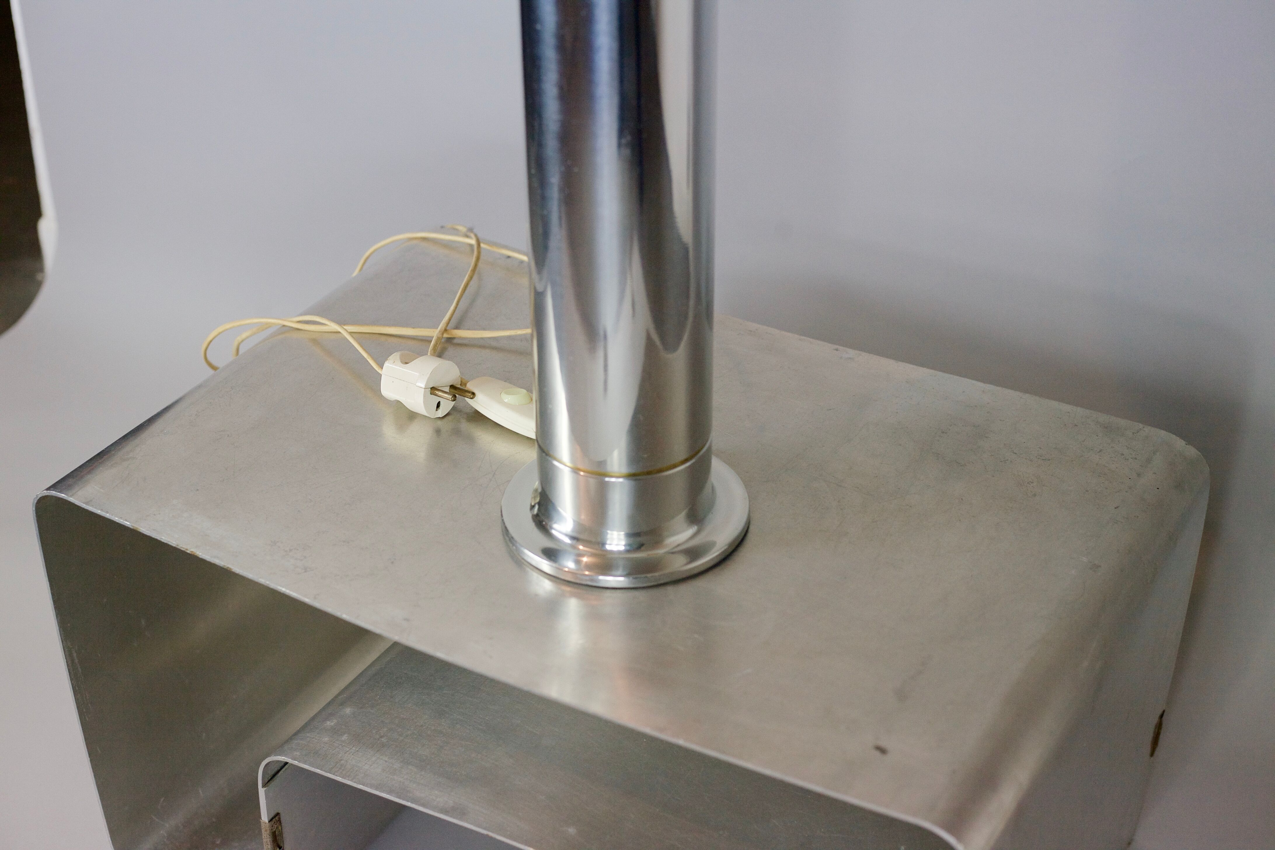 Hans-Agne Jakobsson table lamp in chromed steel and brass, Sweden, 1960