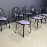 Set of Nr 222 chairs by Robert Mallet-Stevens, 1980s, Set of 8