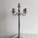 Large 5-arm candlestick in shiny silver metal