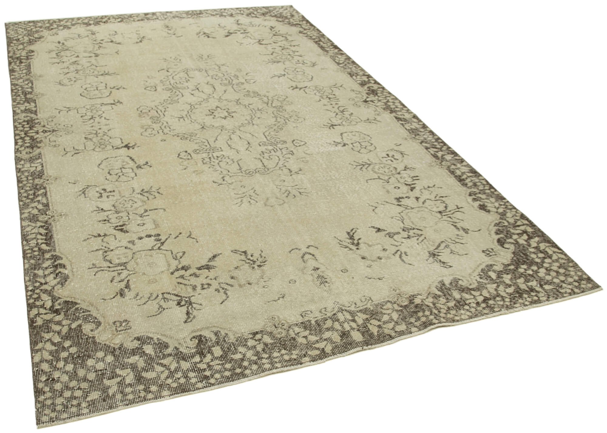 Hand-knotted turkish beige rug 190 cm x 293 cm