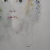 Young woman with green hair -Lithograph signed- Leonor Fini EA