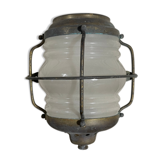 Old wall lamp type sea lantern in brass and glass