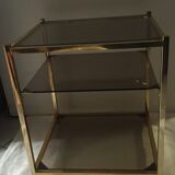 End table in smoky glass