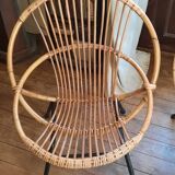 Pair of rattan armchairs