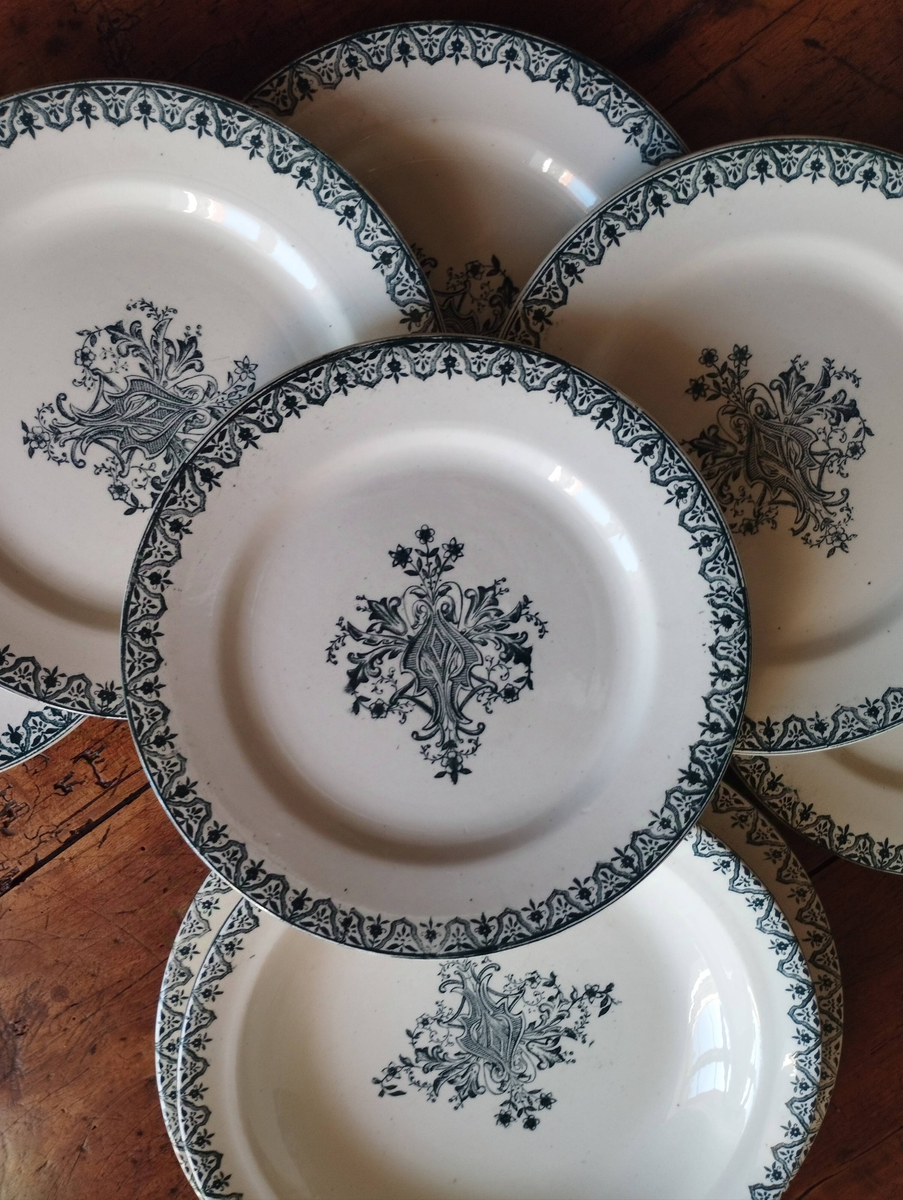 Salins « alhambra » assiettes plates et grands plats faïence terre de fer