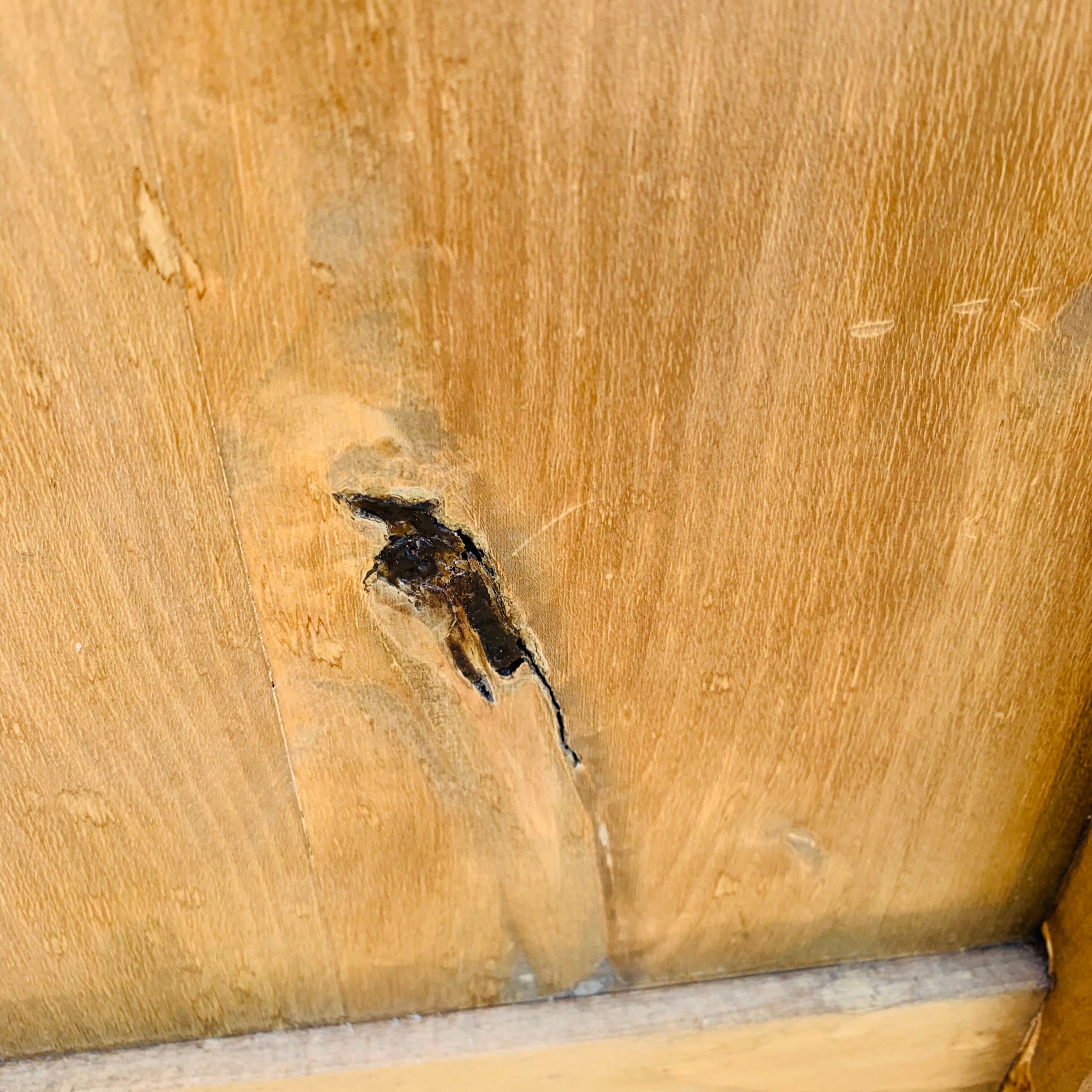 Pair of wooden and straw chairs