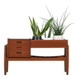 Midcentury Danish hallway chest and planter in teak by Arne Wahl Iversen for Vinde Møbelfabrik