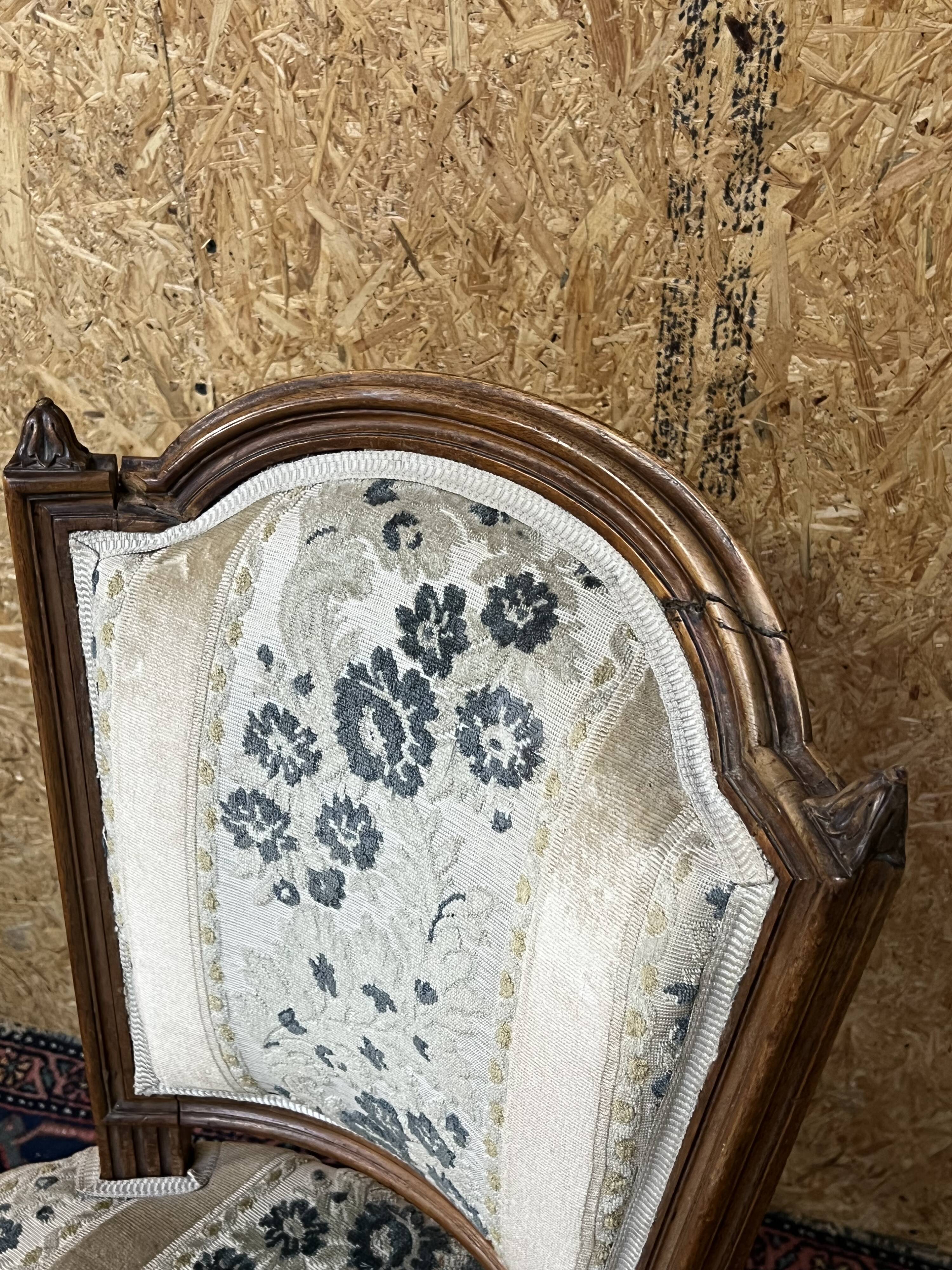 Pair of antique Louis XVI style chairs, beautifully upholstered