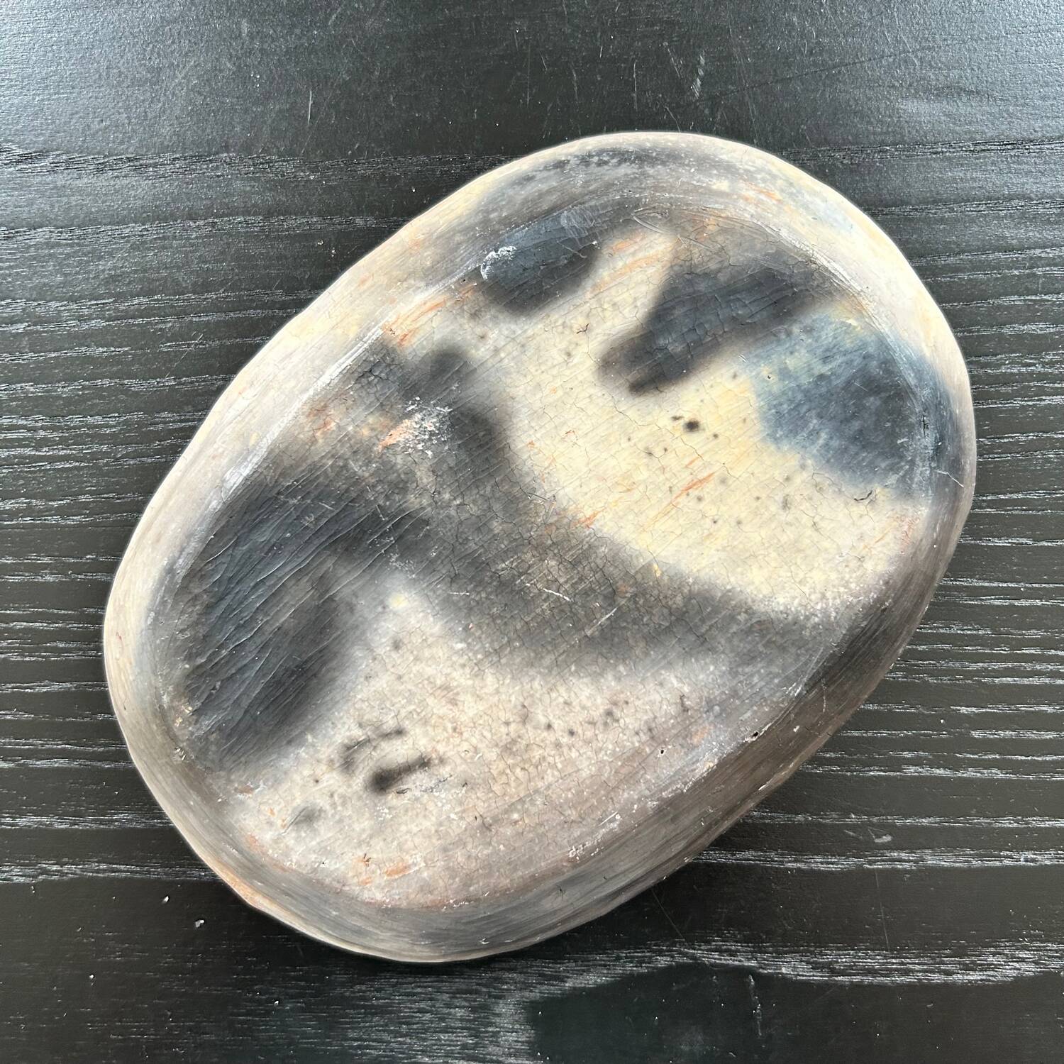 Handmade clay and ash dish