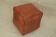 Brown Moroccan square pouf wood