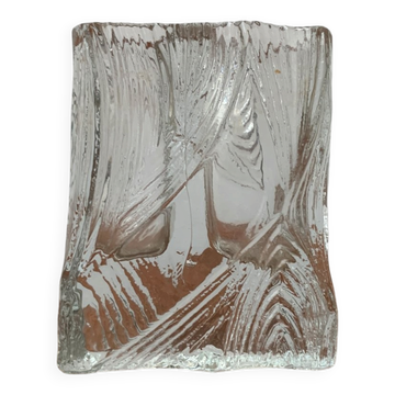 Vase Vintage en Bloc de Verre