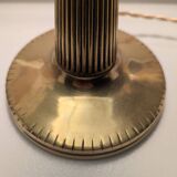 Antique Second Empire Napoleon III table lamp, 1870, brass and opaline glass