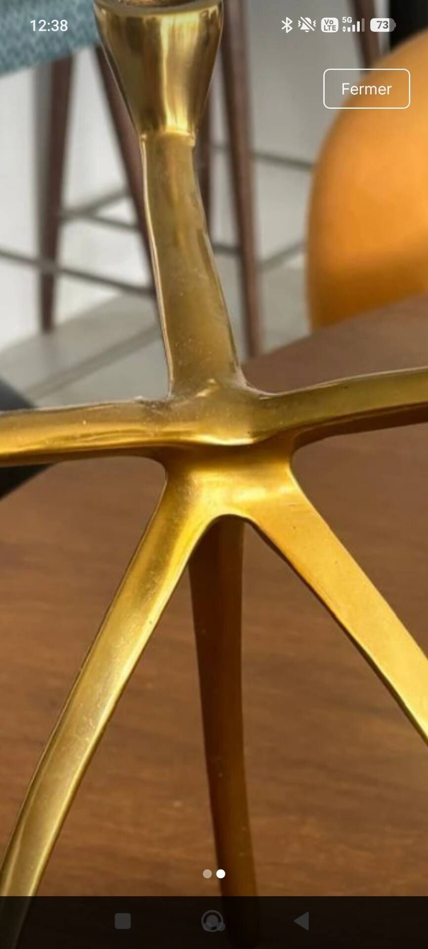 Vintage 1970 "Spider" Tripod Chandelier from De Bijenkorf - Gold Space Age