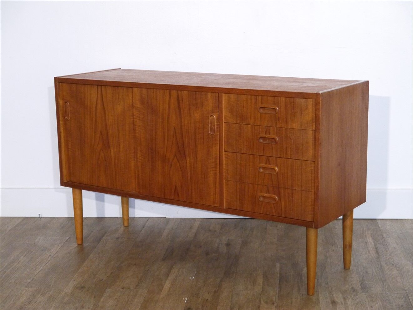 Vintage Scandinavian teak sideboard 120cm