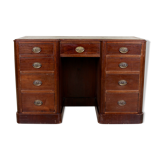 Bureau Victorian oak and leather