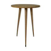 Vintage pedestal table in raw wood 60