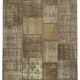 Handwoven oriental overdyed 196 cm x 304 cm brown patchwork carpet