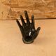 Antique Black Ceramic Hand Soliflore Ring Sizer Vintage Decoration
