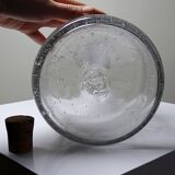 Large antique blown glass bottle with bubbles, early 20th century 1900-1920.