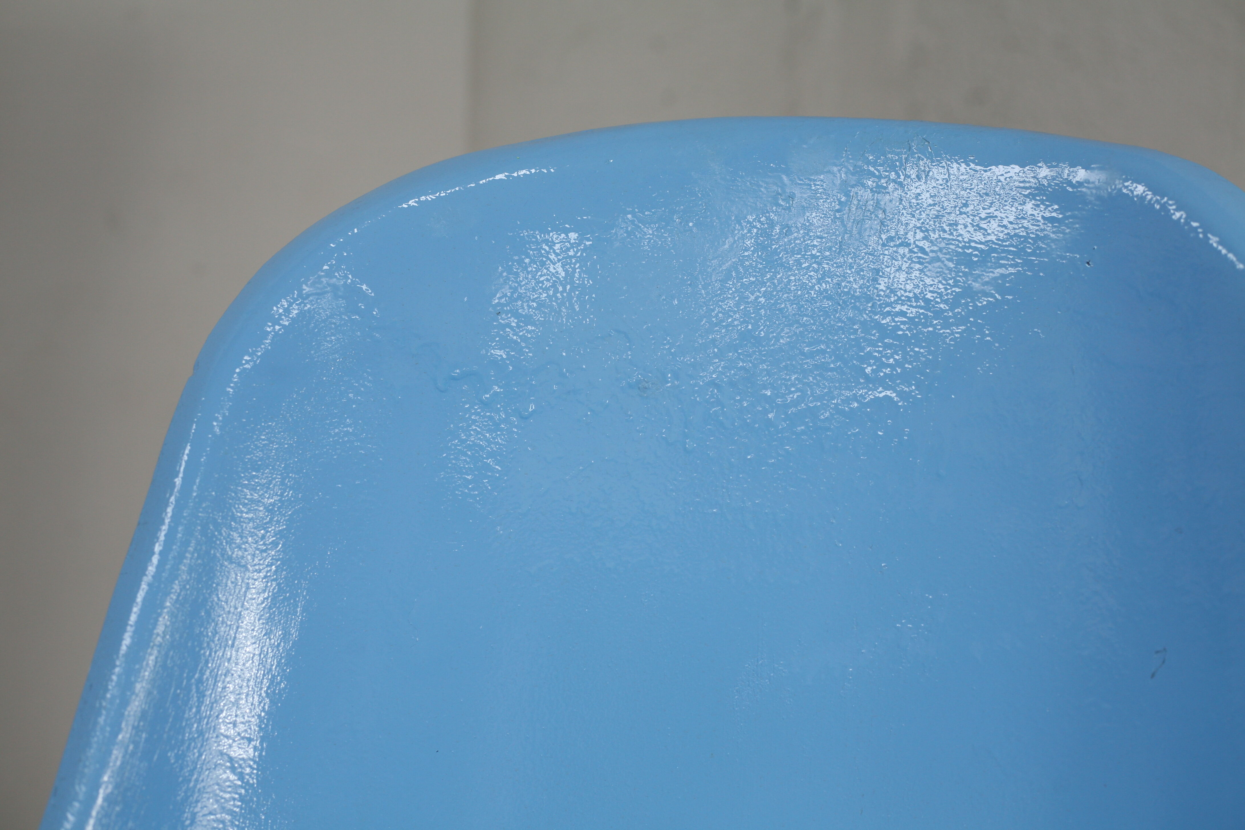 3 painted fiberglass “space age” armchairs. France, circa 1970