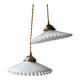 Duo de suspensions en opaline blanche