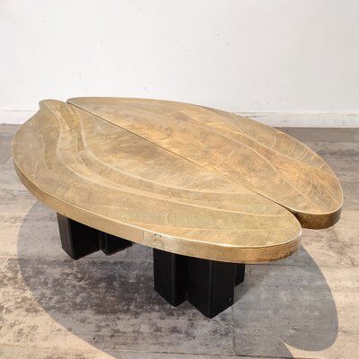 Engraved brass coffee table