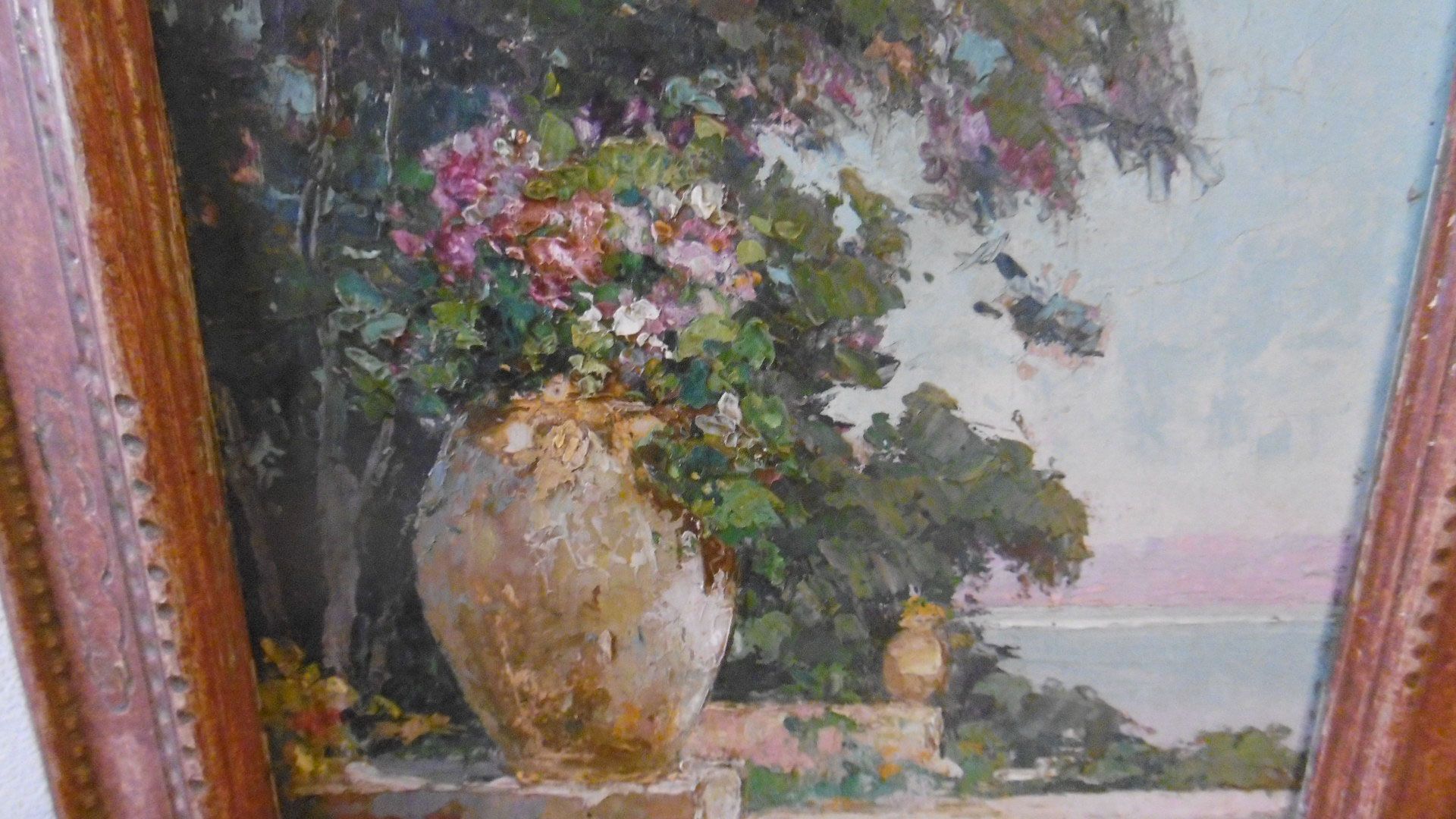 Peinture huile signee Paul Pierre Emiot - jarre provencale