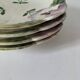 4 barbotine plates with pansies H. Boulenger Choisy-le-Roi
