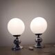 Pair of vintage opaline lamps