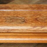 Raw solid wood shelf with 3 grooved levels