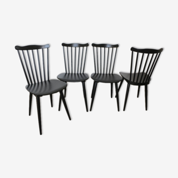 4 black Baumann V5 chairs