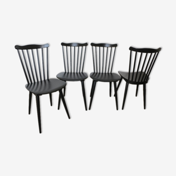 4 chaises Baumann V5 noires