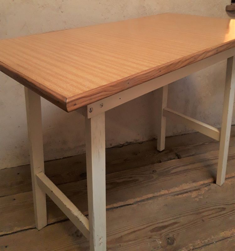 Side table 90,8x50,8cm vintage compass legs