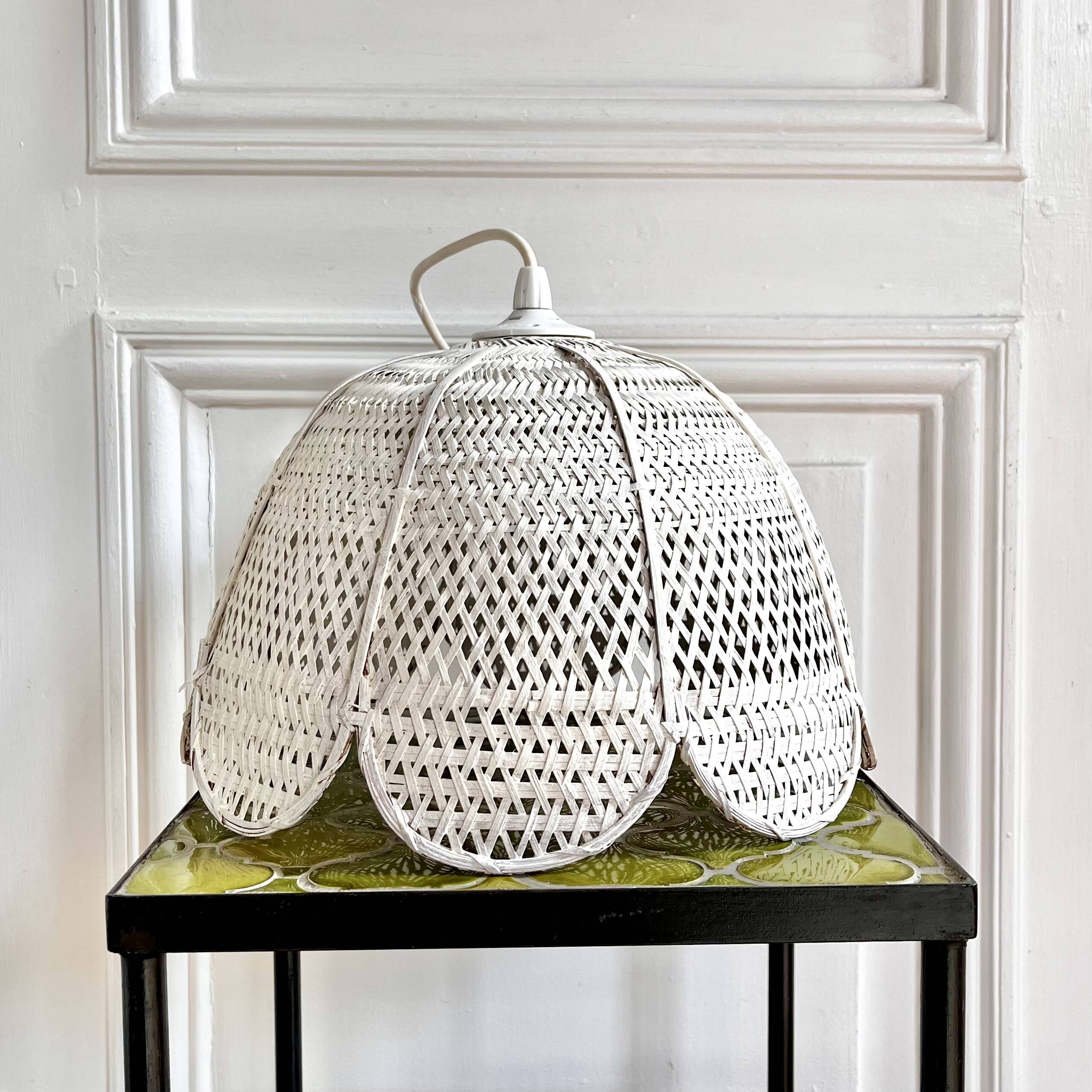 Rattan and wicker flower suspension